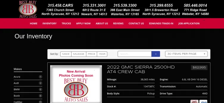 Screenshot Best Buy Auto Sales