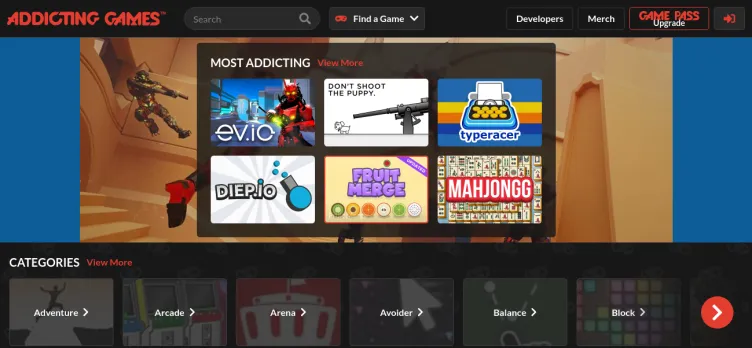 Screenshot Addicting Games