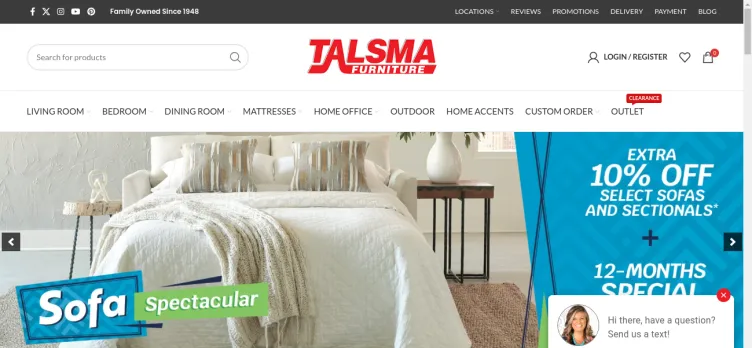 Screenshot Talsma Furniture