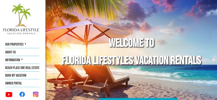 Screenshot Florida Lifestyle Vacation Rentals