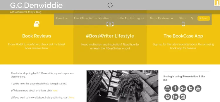 Screenshot G.C. Denwiddie: An Authorpreneur Lifestyle Blog