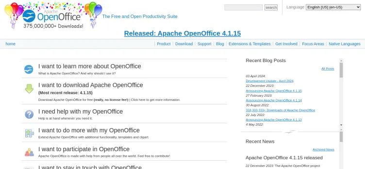 Screenshot Apache OpenOffice