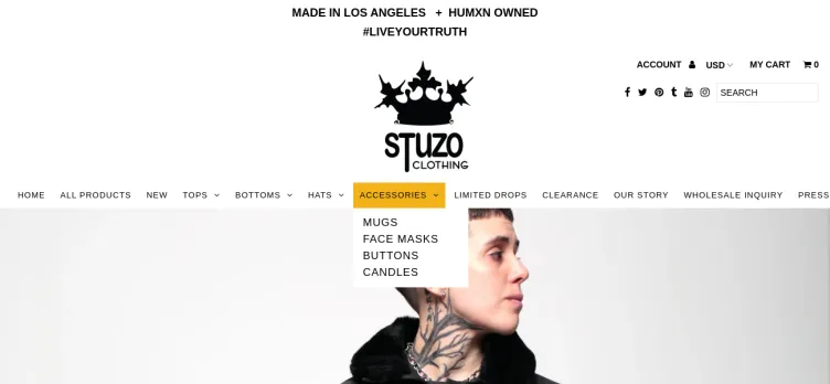 Screenshot Stuzo Clothing