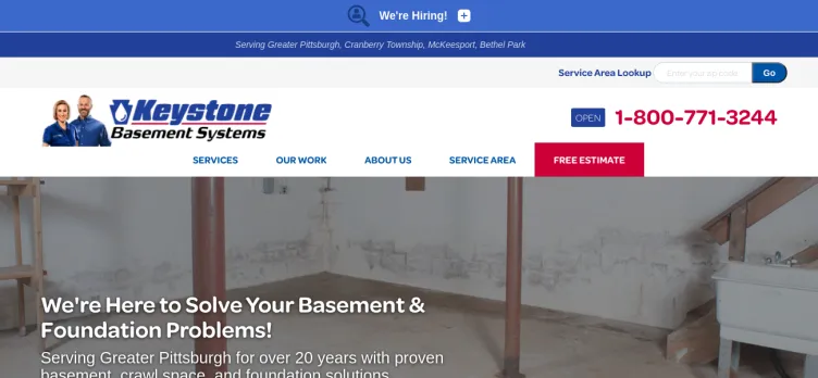 Screenshot Keystone Basement Systems and Structural Repair