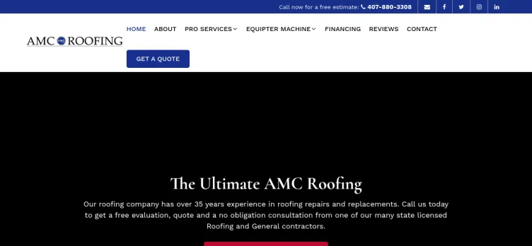 Screenshot AMC Roofing