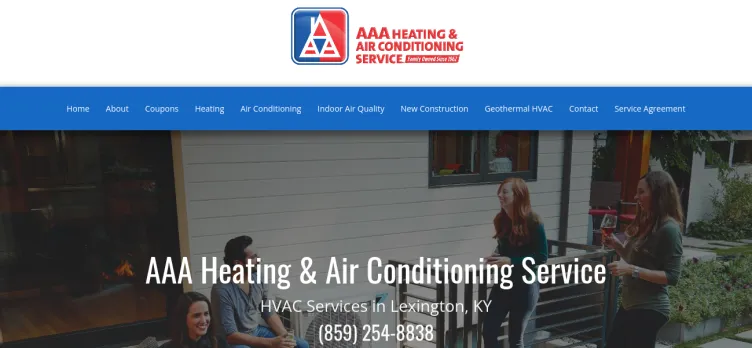 Screenshot AAA Heating & Air Conditioning Service