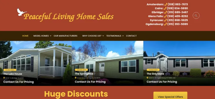 Screenshot Peaceful Living Home Sales