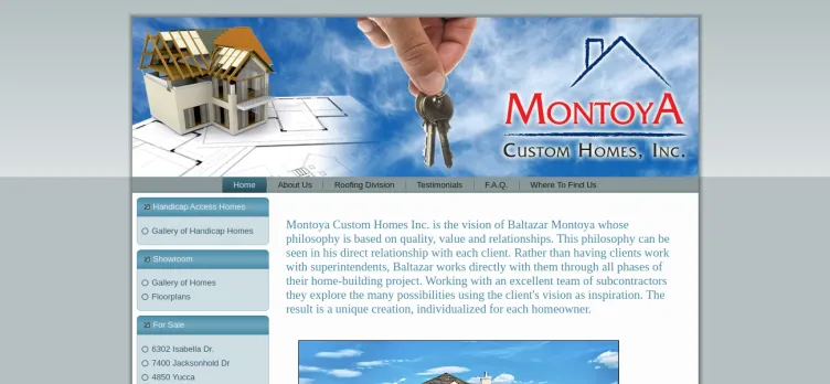 Screenshot Montoya Custom Homes