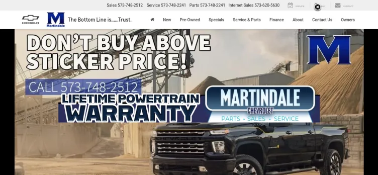 Screenshot Martindale Chevrolet