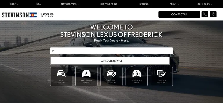 Screenshot Stevinson Lexus of Frederick