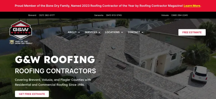 Screenshot G & W Roofing