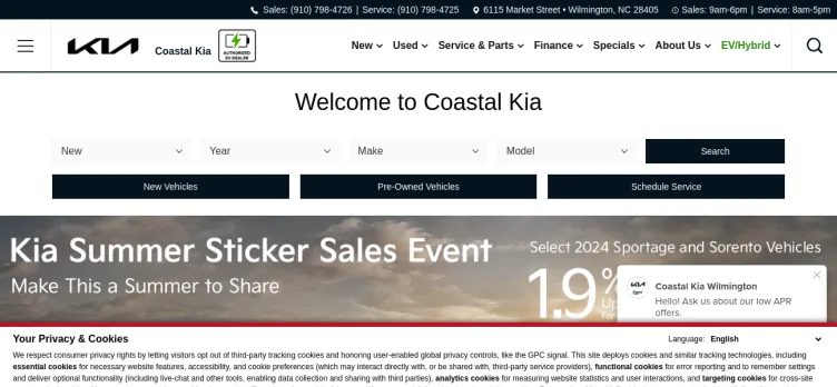 Screenshot Coastal Kia