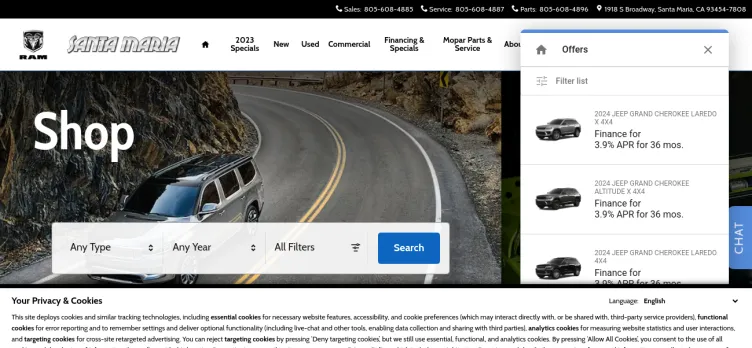 Screenshot Santa Maria Chrysler Dodge Jeep Ram