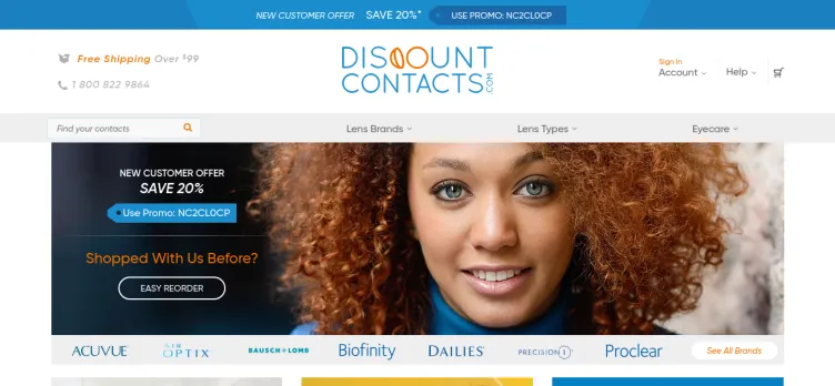 Screenshot DiscountContactLenses