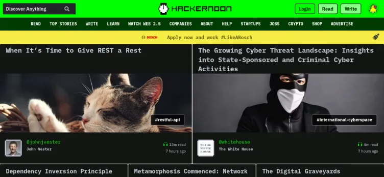 Screenshot Hackernoon