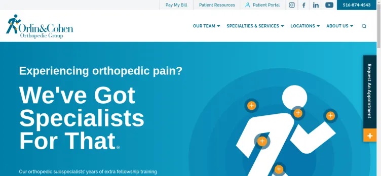 Screenshot Orlin & Cohen Orthopedic Associates