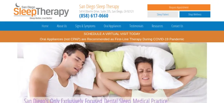 Screenshot San Diego Sleep Therapy