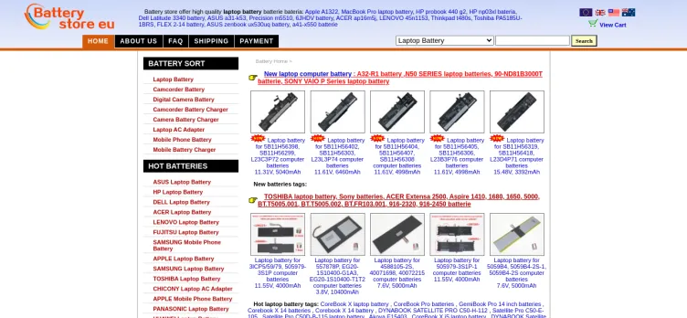Screenshot Battery-store.eu