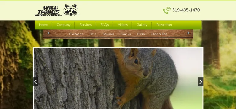 Screenshot Wild Things Wildlife Control