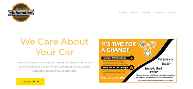 Screenshot Greeley Automotive Service