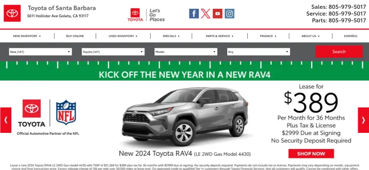 Screenshot Toyota of Santa Barbara