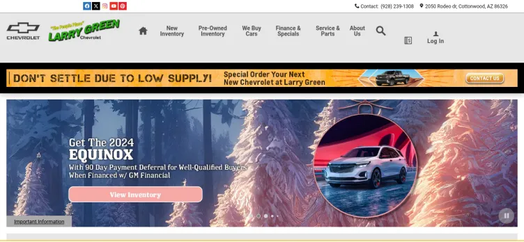 Screenshot Larry Green Chevrolet