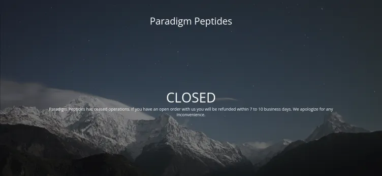 Screenshot Paradigm Peptides