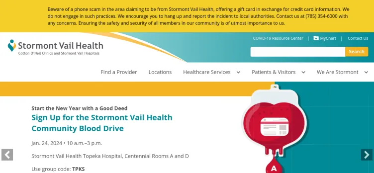 Screenshot Stormont-Vail Healthcare