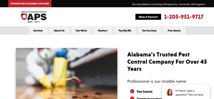 Screenshot Alabama Professional Services