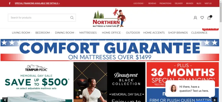 Screenshot Northern Mattress & Furniture 1st