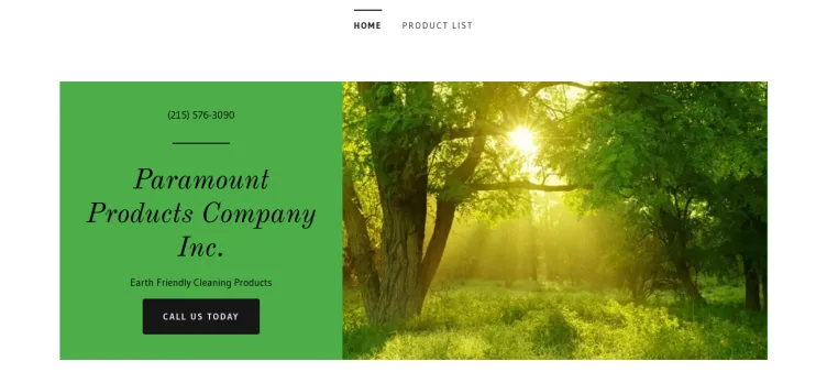 Screenshot Paramount Products Company