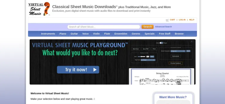 Screenshot Virtual Sheet Music