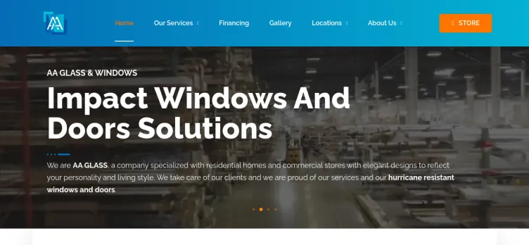 Screenshot AA Glass & Windows