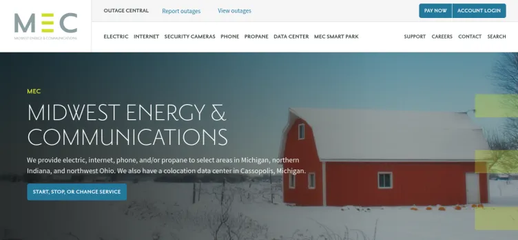 Screenshot Midwest Energy & Communications