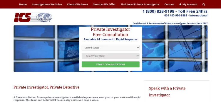 Screenshot International Counterintelligence Services
