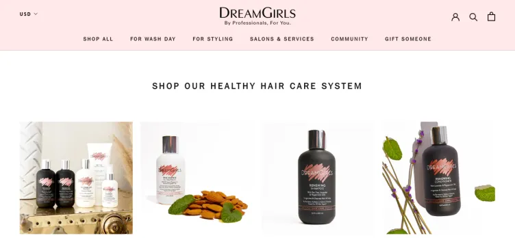 Screenshot Dream Girls Hair Import & Salon