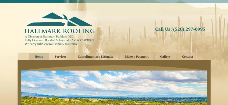 Screenshot Hallmark Roofing