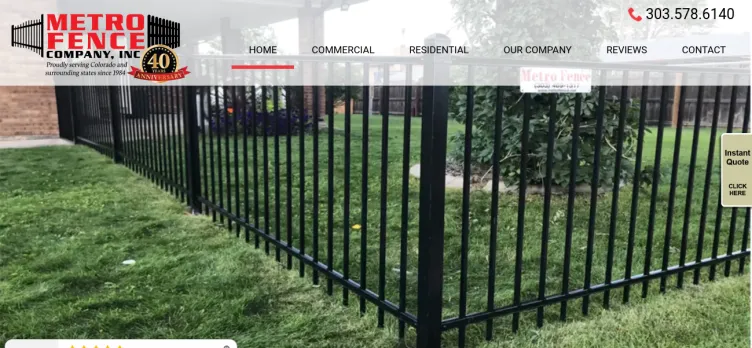 Screenshot Metro Fence Company