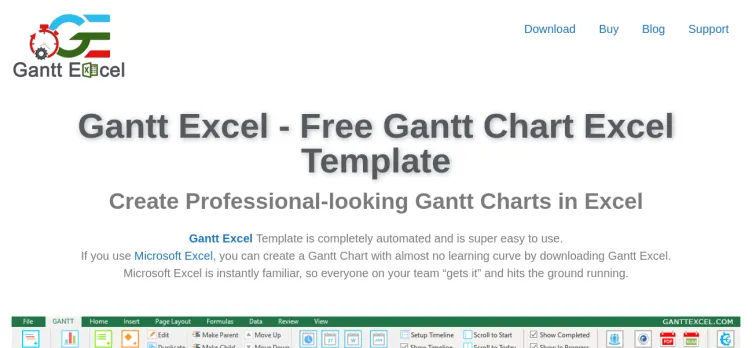 Screenshot Gantt Excel