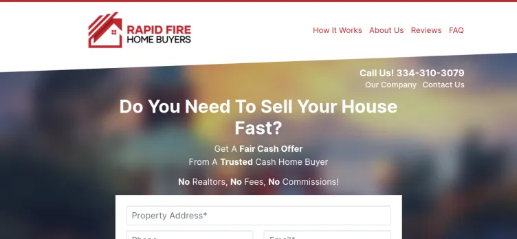 Screenshot Rapid Fire Home Buyers