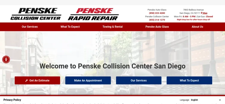 Screenshot Penske Collision Center