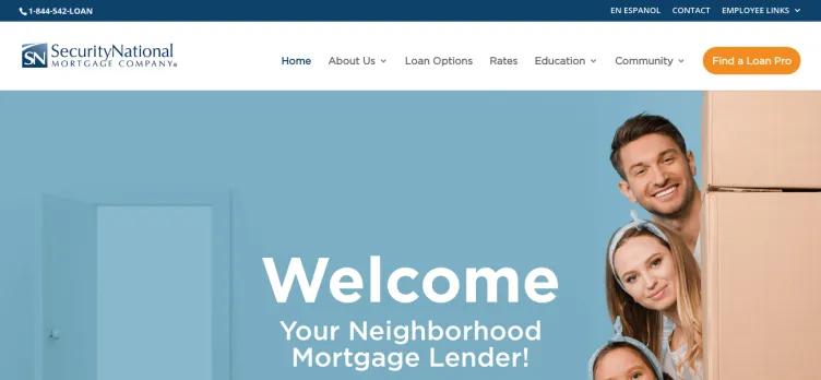 Screenshot SecurityNational Mortgage