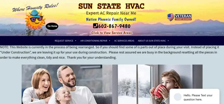 Screenshot Sun State Refrigeration and Appliance