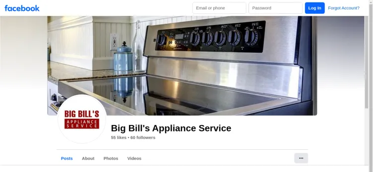 Screenshot Big Bill's Appliance Service