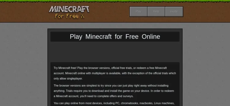Screenshot Minecraft for Free X
