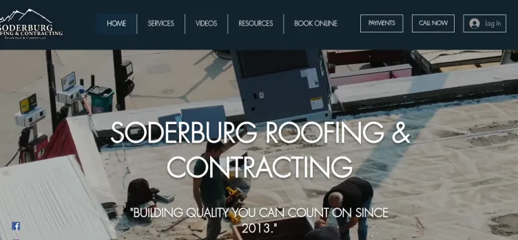 Screenshot Soderburg Roofing & Contracting