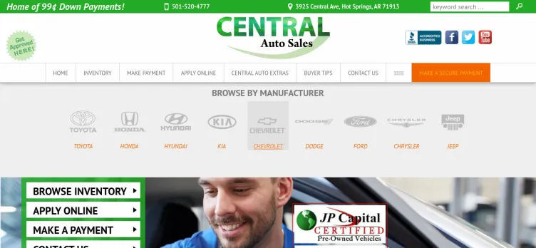 Screenshot Central Auto Sales