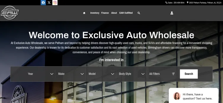 Screenshot Exclusive Auto Wholesale