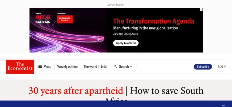 Screenshot The Economist