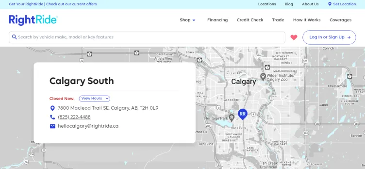 Screenshot Right Ride Calgary